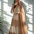 White/Brown Heavy Dual Tone Star Georgette With Embroidery Thread Work 3pc
