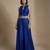 Royal blue embroidered raw silk co ord set