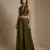 Olive green embroidered raw silk co ord set