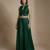 Emerald green embroidered raw silk co ord set