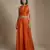 Orange embroidered raw silk co ord set