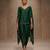 Green embroidered modal satin kaftan