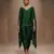 Green embroidered modal satin kaftan