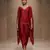 Red embroidered modal satin kaftan
