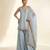 Pastel blue embroidered silk sharara set