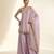 Lilac purple embroidered silk sharara set