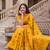 Mustard Dola Silk Saree with Silver Zari & Multicolor Thread Woven Work | Festive Wear