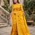 Mustard Dola Silk Saree with Silver Zari & Multicolor Thread Woven Work | Festive Wear