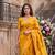 Mustard Dola Silk Saree with Silver Zari & Multicolor Thread Woven Work | Festive Wear