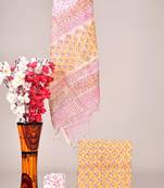 Yellow exclusive new hand block printed kota cotton dress materials