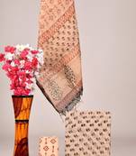 Orange exclusive new hand block printed kota cotton dress materials