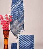 Blue exclusive new hand block printed kota cotton dress materials