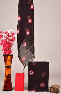 Burgundy exclusive new hand block printed kota cotton dress materials 1