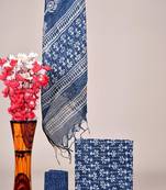 Blue exclusive new hand block printed kota cotton dress materials