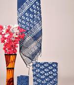 Blue exclusive new hand block printed kota cotton dress materials