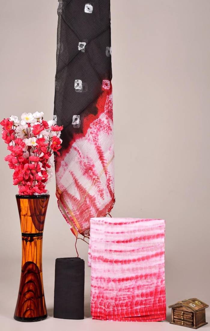 Pink exclusive new hand block printed kota cotton dress materials