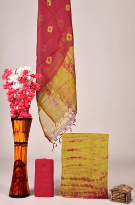 Yellow exclusive new hand block printed kota cotton dress materials 1