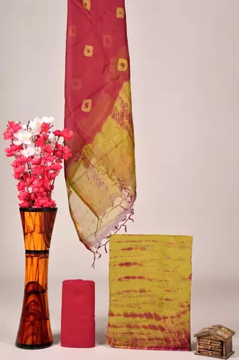 Yellow exclusive new hand block printed kota cotton dress materials