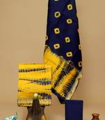 Navy blue exclusive new hand block printed maheshwari silk zari border suits pieces