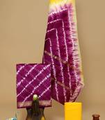 Magenta exclusive new hand block printed maheshwari silk zari border suits pieces