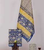 Multicolor exclusive new hand block printed maheshwari silk zari border suits pieces