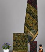 Multicolor exclusive new hand block printed maheshwari silk zari border suits pieces