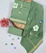 Mehendi exclusive new hand block printed maheshwari silk zari border suits pieces