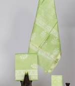 Green exclusive new hand block printed maheshwari silk zari border suits pieces