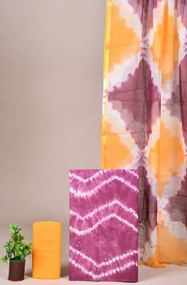 Light yellow hand block printed cotton suit with kota doriya dupatta 1
