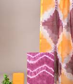 Light yellow hand block printed cotton suit with kota doriya dupatta