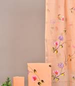 Light purple hand block printed cotton suit with kota doriya dupatta