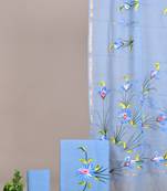 Rani pink hand block printed cotton suit with kota doriya dupatta