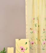 Lavender hand block printed cotton suit with kota doriya dupatta