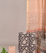 Blue hand block printed cotton suit with kota doriya dupatta