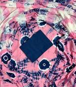Pink hand block printed cotton suit with kota doriya dupatta