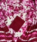 Maroon hand block printed cotton suit with kota doriya dupatta