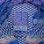 Blue hand block printed cotton suit with kota doriya dupatta