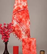 Orange bagru hand block printed linen suits with zari border