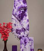 Purple bagru hand block printed linen suits with zari border