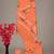 Orange bagru hand block printed linen suits with zari border