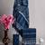 Blue bagru hand block printed linen suits with zari border