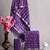 Purple bagru hand block printed linen suits with zari border