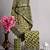 Green bagru hand block printed linen suits with zari border