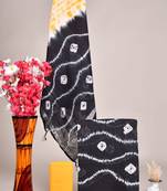 Black bagru hand block printed linen suits with zari border
