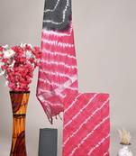 Pink bagru hand block printed linen suits with zari border