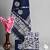Navy blue bagru hand block printed linen suits with zari border