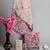 Pink bagru hand block printed linen suits with zari border