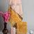 Yellow bagru hand block printed linen suits with zari border