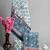 Blue bagru hand block printed linen suits with zari border