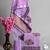 Purple bagru hand block printed linen suits with zari border